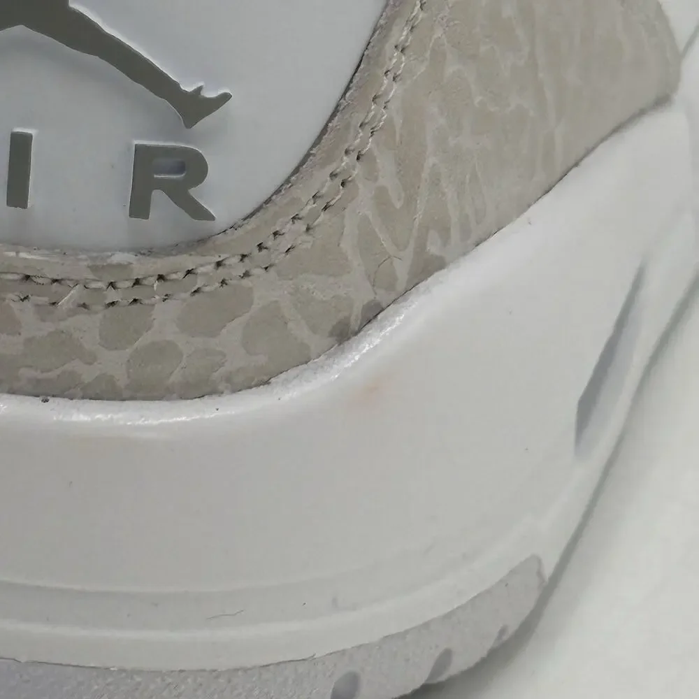 Nike Air Jordan 3 Retro White Metallic Silver Sneakers CT8532 111 Men Size 8 NEW